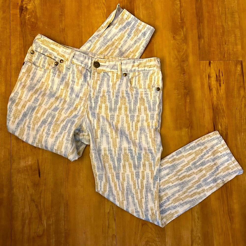 [3 for 20 Jeans]: Womens Jeans Free People Ivory Ikat Cropped Skinny Jeans